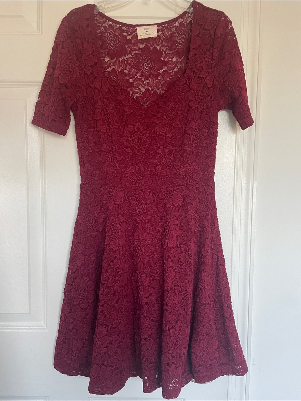 Burgundy Pins & Needles Fit and Flare Dress